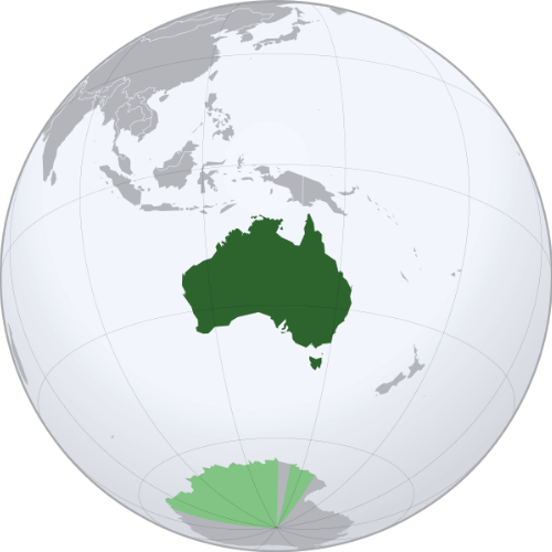 Pictorial representation of big size map of Australia in the world map