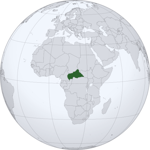 Pictorial representation of big size map of Central African Republic in the world map