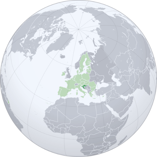 Pictorial representation of big size map of Croatia in the world map