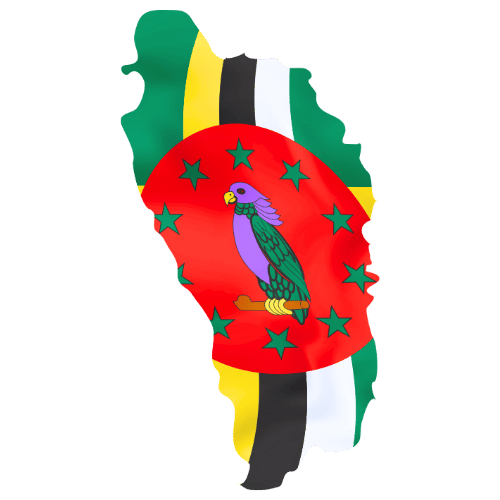 Pictorial representation of big size map of Dominica