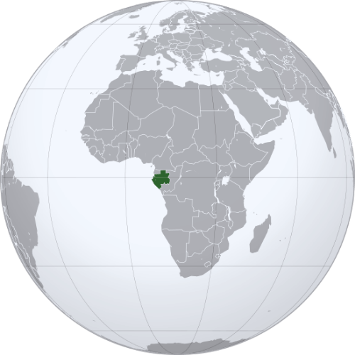 Pictorial representation of big size map of Gabon in the world map