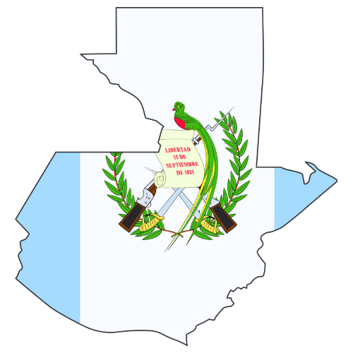 Pictorial representation of big size map of Guatemala