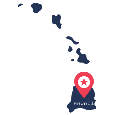 Pictorial representation of map of Hawaii