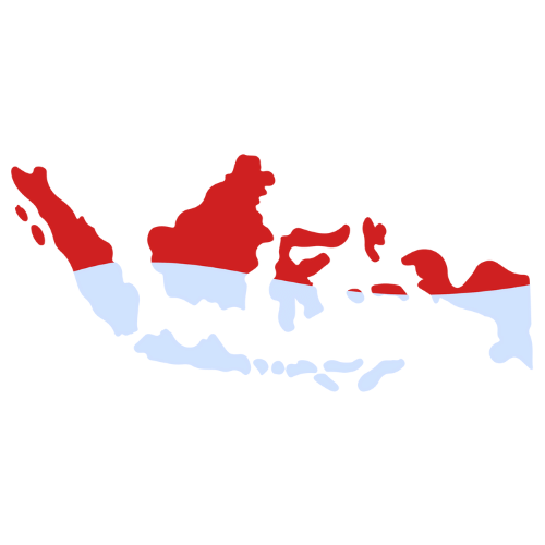 Pictorial representation of big size map of Indonesia