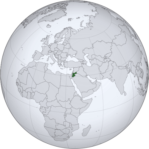 Pictorial representation of big size map of Jordan in the world map