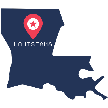 Pictorial representation of map of Louisiana