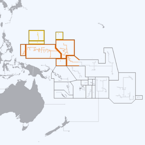 Pictorial representation of big size map of Micronesia in the world map