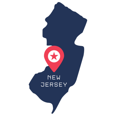 Pictorial representation of map of New Jersey