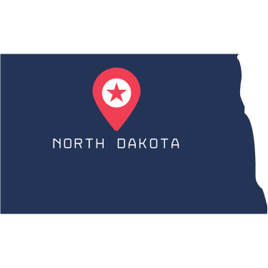 Pictorial representation of map of North Dakota