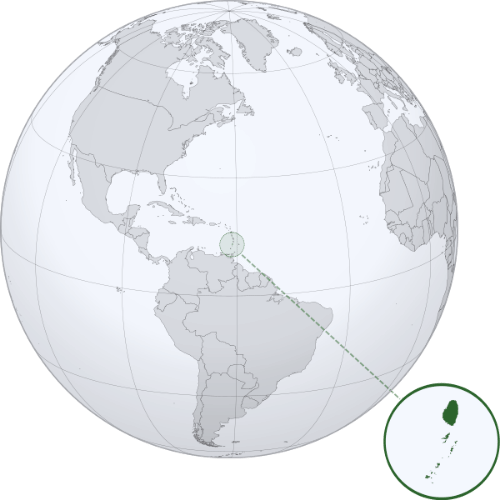 Pictorial representation of big size map of Saint Vincent and the Grenadines in the world map