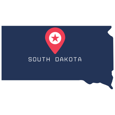 Pictorial representation of map of South Dakota