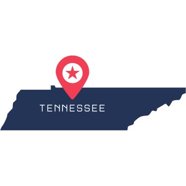 Pictorial representation of map of Tennessee