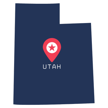Pictorial representation of map of Utah
