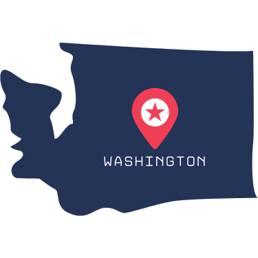 Pictorial representation of map of Washington