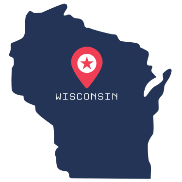 Pictorial representation of map of Wisconsin