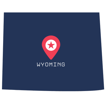 Pictorial representation of map of Wyoming